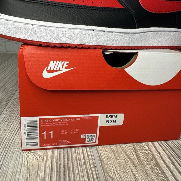 Nike Court Vision Lo NN Sneakers Men’s 11 Black Red FJ0685-010 New main image 7